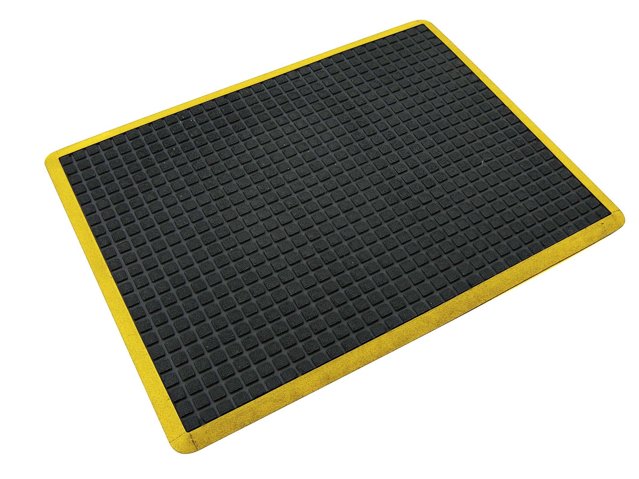 Air Grid Anti Fatigue Mat Black With Yellow Safety Edge