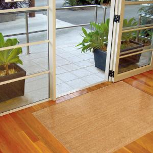 C12 Entry Mat for Indoor or Outdoor Use Vinyl-Backed Natural Coir Doormat Notrax Give Thanks C12S1830GT 18x30 