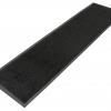 A black bar runner is pictured alone. It has a plush surface with a rubber non slip backing.