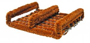 The Boot Scraper mat is shown in detail. An orange-brown coir scraper surface fixed on metal loops.